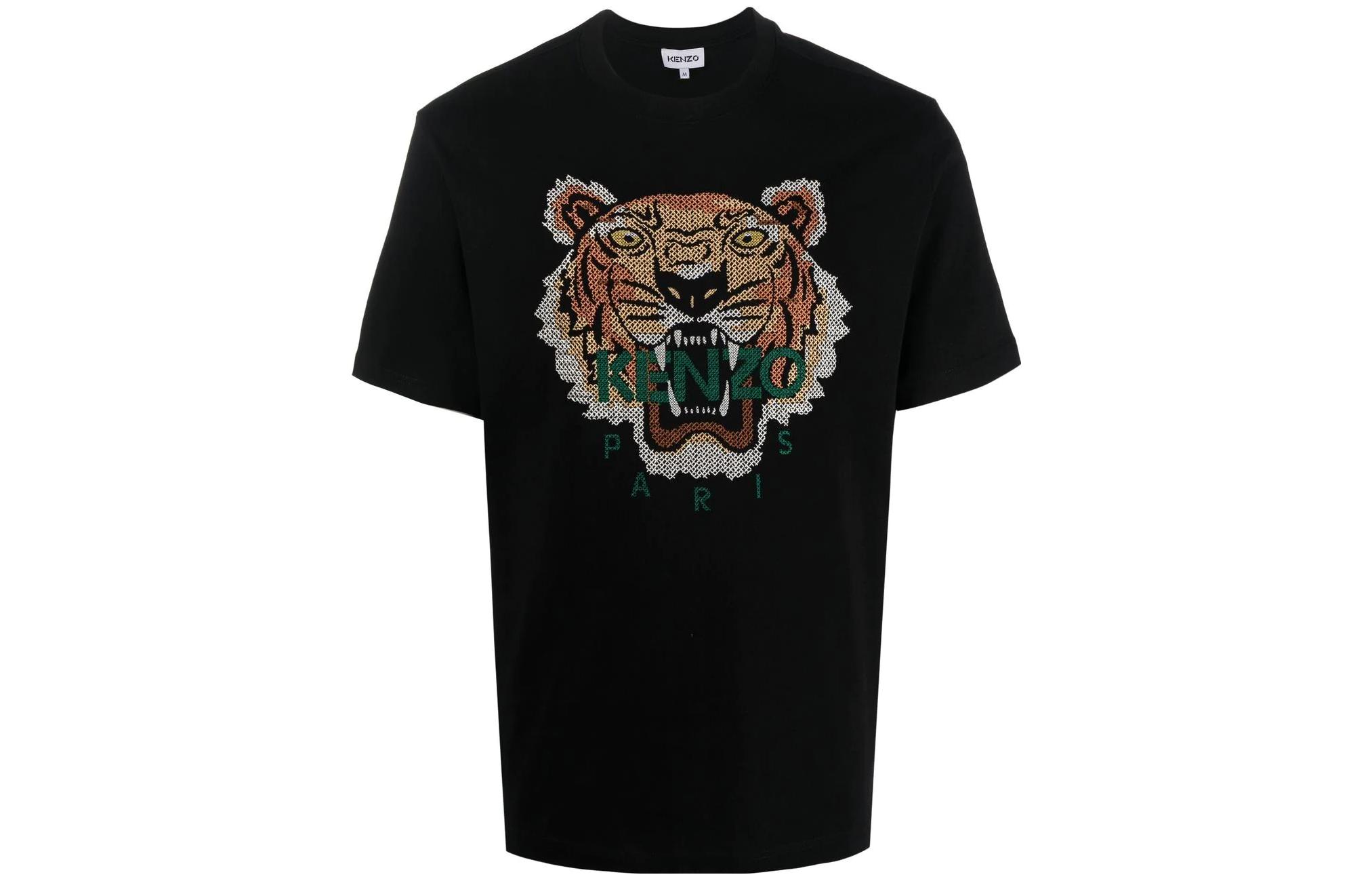 Order KENZO FW22 Camiseta Negra Clásica Hombre Logo Tigre Bordado. FC65TS2404YE-99