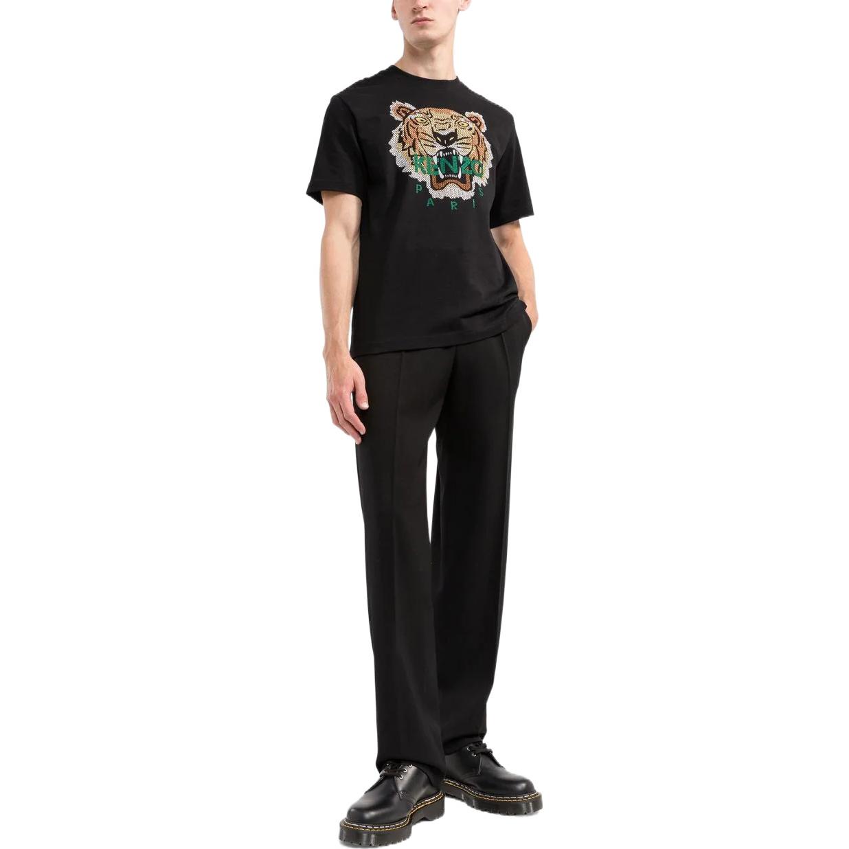 Lookbook KENZO FW22 Camiseta Negra Clásica Hombre Logo Tigre Bordado. FC65TS2404YE-99