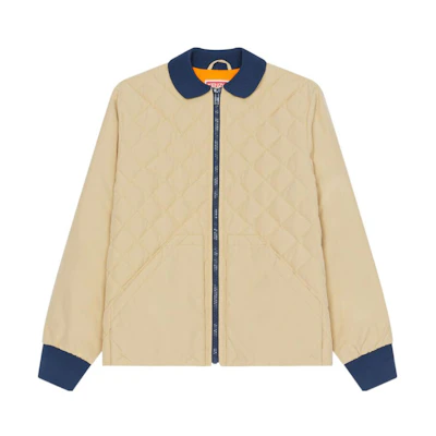 KENZO FW22 Colorblock Logo Patch Lightweight Zip Jacket Khaki Men FC65BL1289NE-11
