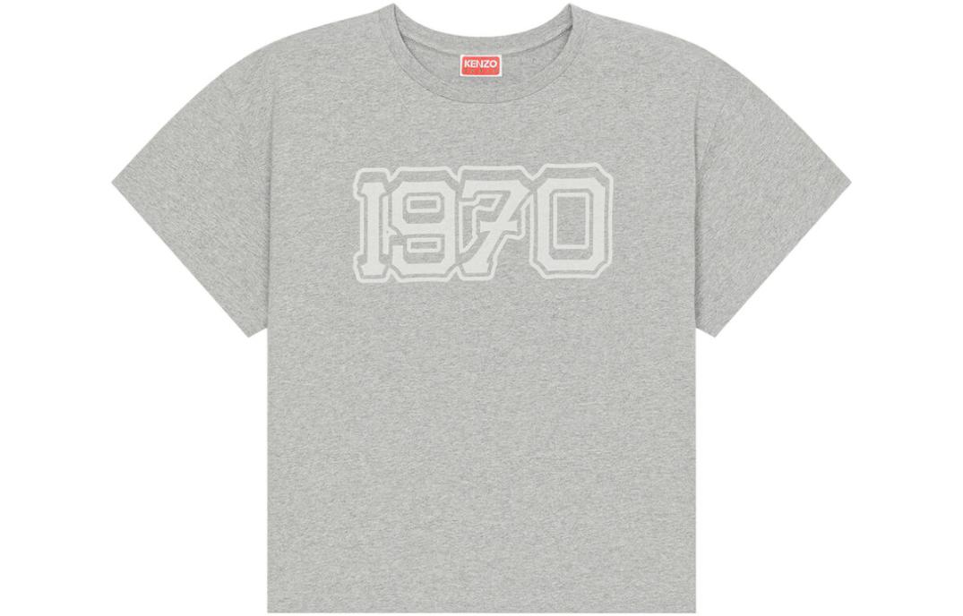 KENZO FW22 Colorblock Logo Print Crewneck Short Sleeve T-Shirt Pearl Grey Mens FC65TS4274SC-94 圖 2