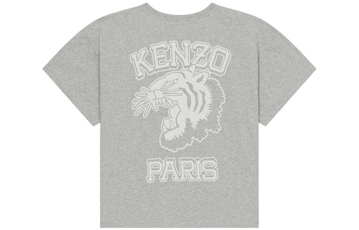 KENZO FW22 Colorblock Logo Print Crewneck Short Sleeve T-Shirt Pearl Grey Mens FC65TS4274SC-94 圖 3