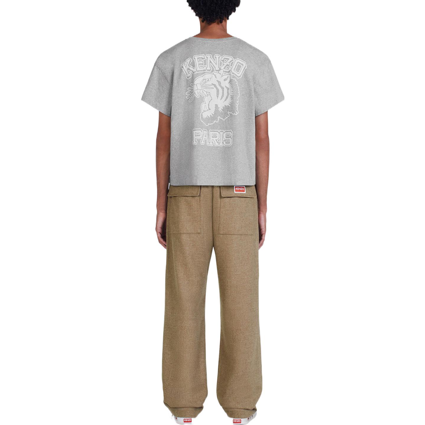 KENZO FW22 Colorblock Logo Print Crewneck Short Sleeve T-Shirt Pearl Grey Mens FC65TS4274SC-94 圖 5