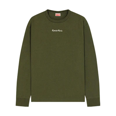 KENZO FW22 Eiffel Tower Print Green Long Sleeve Tee FC65TS1014SY-51-GN