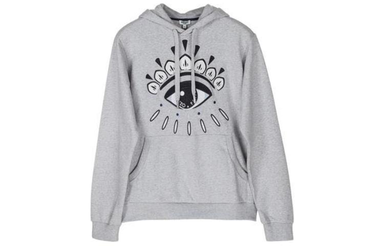 KENZO FW22 Eye Print Pullover Hoodie Grey PF955SW4074XC-93