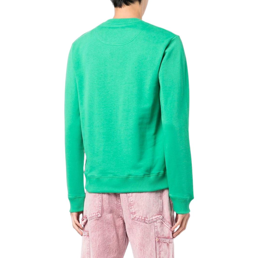 Shop Kenzo FW22 Green Crewneck Sweatshirt with Tiger and Logo Print FC65SW1404XD-56