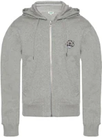 KENZO FW22 Grey Plain Embroidered Tiger Head Zip Hoodie F955BL7574MD-94 KENZO FW22 Grey Plain Embroidered Tiger Head Zip Hoodie F955BL7574MD-94