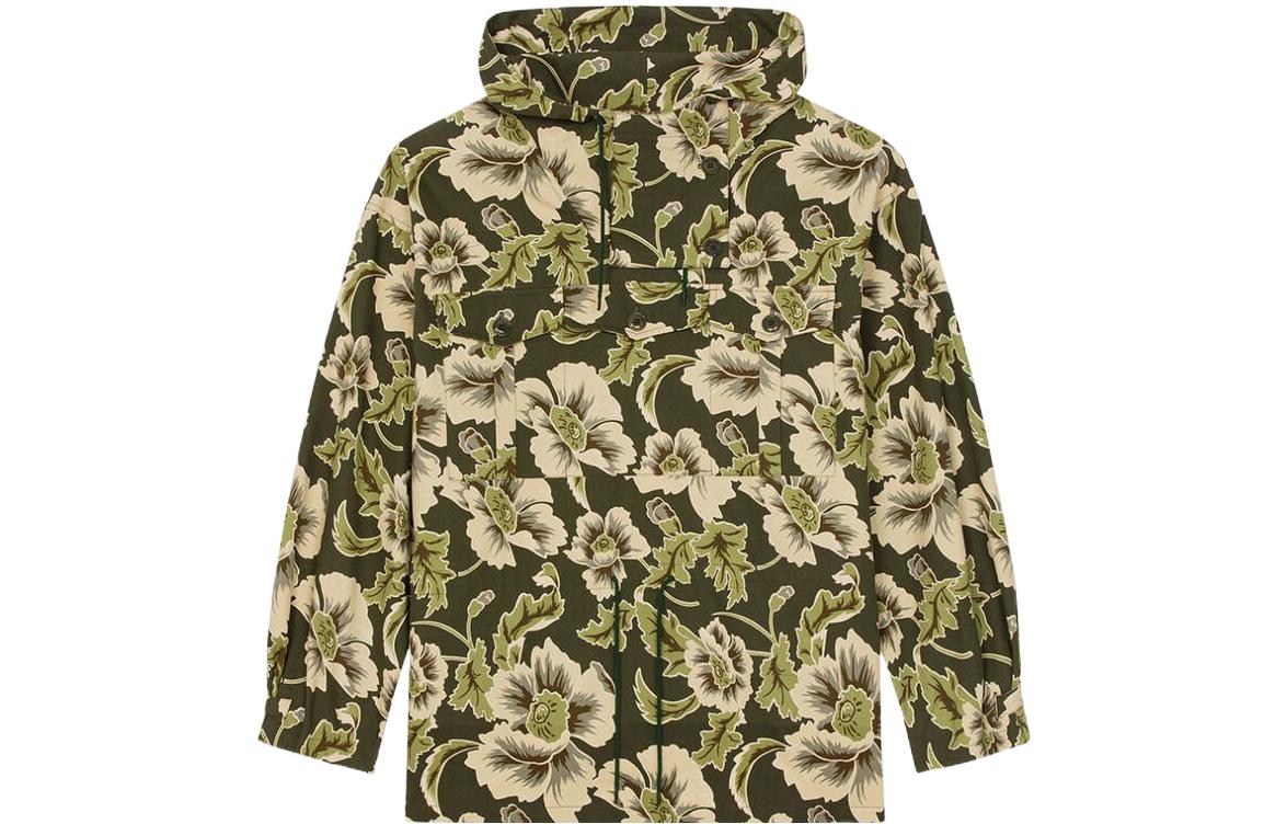 KENZO FW22 Jungle Camo Floral Print Bomber Jacket Men’s Deep Khaki Limited Edition FC65BL0529P7-51