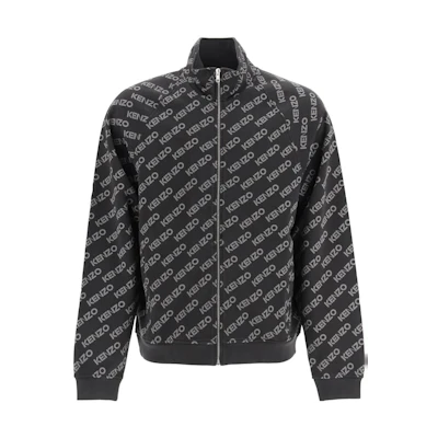 KENZO FW22 Letter Logo Full Zip Jacket Men’s Black Autumn Outerwear. FC65BL7914MF-99