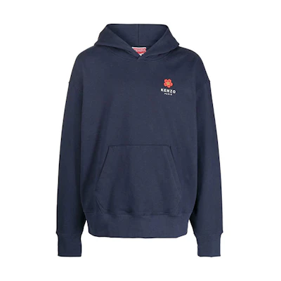 KENZO FW22 Logo Floral Print Pullover Hoodie Blue 秋季 FC65SW4604ME-77