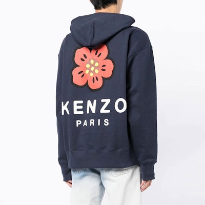 KENZO FW22 Logo Floral Print Pullover Hoodie Biru Musim Luruh. FC65SW4604ME-77 Shop KENZO FW22 Logo Floral Print Pullover Hoodie Biru Musim Luruh. FC65SW4604ME-77
