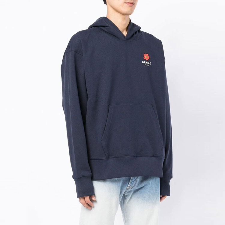 Purchase KENZO FW22 Logo Floral Print Pullover Hoodie Biru Musim Luruh. FC65SW4604ME-77
