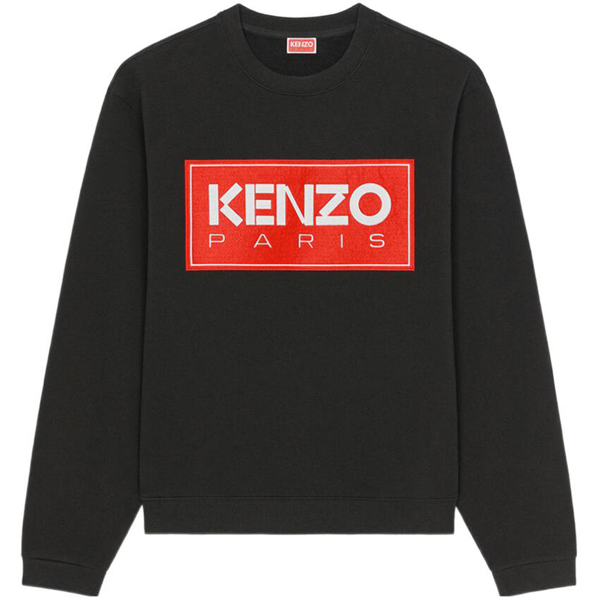 KENZO FW22 Logo Patch Crewneck Black Sweatshirt  Fall Collection. FC65SW4164ME-99J