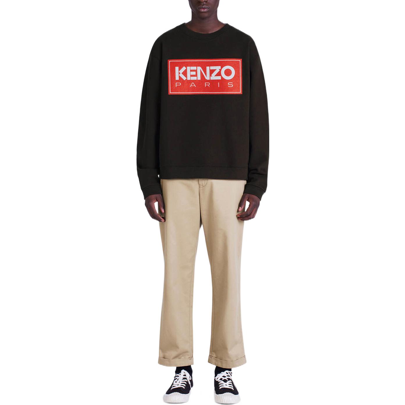 Shop KENZO FW22 徽標貼黑色圓領衫 秋季系列. FC65SW4164ME-99J