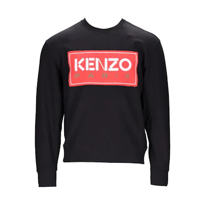 KENZO FW22 Logo Print Crewneck Pullover Sweatshirt Mens Black FD55SW4474ME-99J