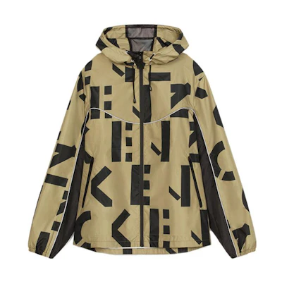 KENZO FW22 Logo Printed Hooded Windbreaker Jacket Men FC55BL5631NM-92