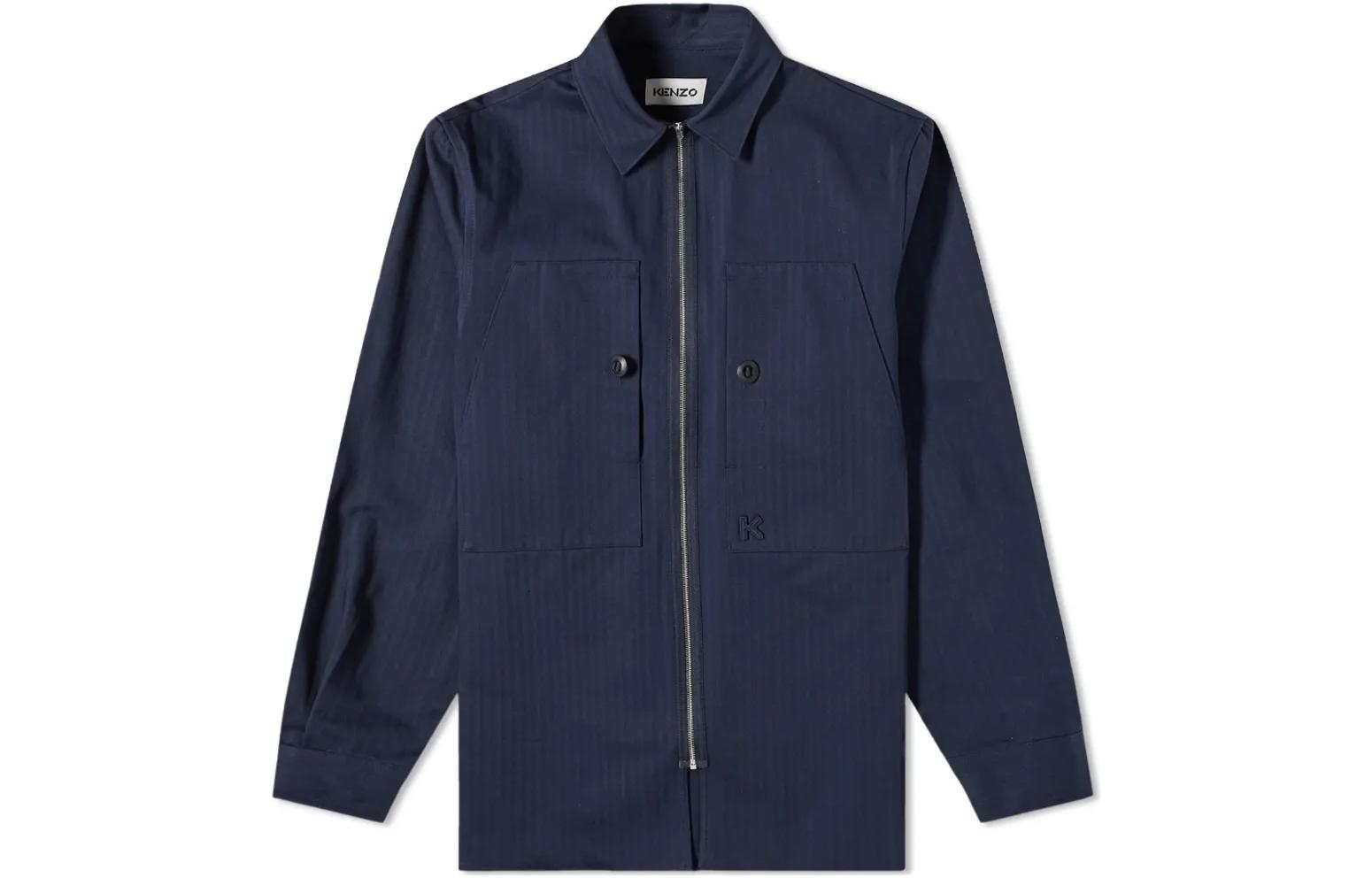 KENZO FW22 Long Sleeve Collared Jacket Men’s Blue FB65CH4701NA-79