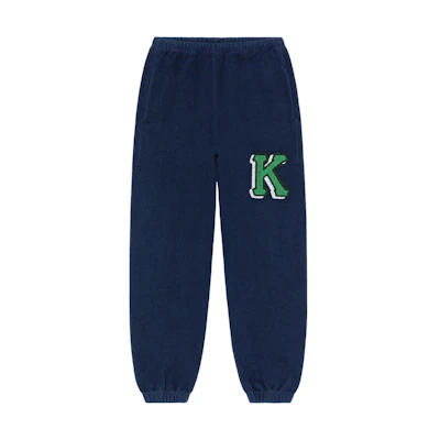 KENZO FW22 Midnight Blue Jogger Sweatpants with Logo Print. FC65PA7764MJ-77