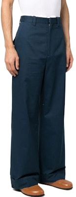 KENZO FW22 Navy Blue Logo Patch Wide-Leg Casual Pants for Men. FC65PA3709RL-77 Purchase KENZO FW22 Navy Blue Logo Patch Wide-Leg Casual Pants for Men. FC65PA3709RL-77