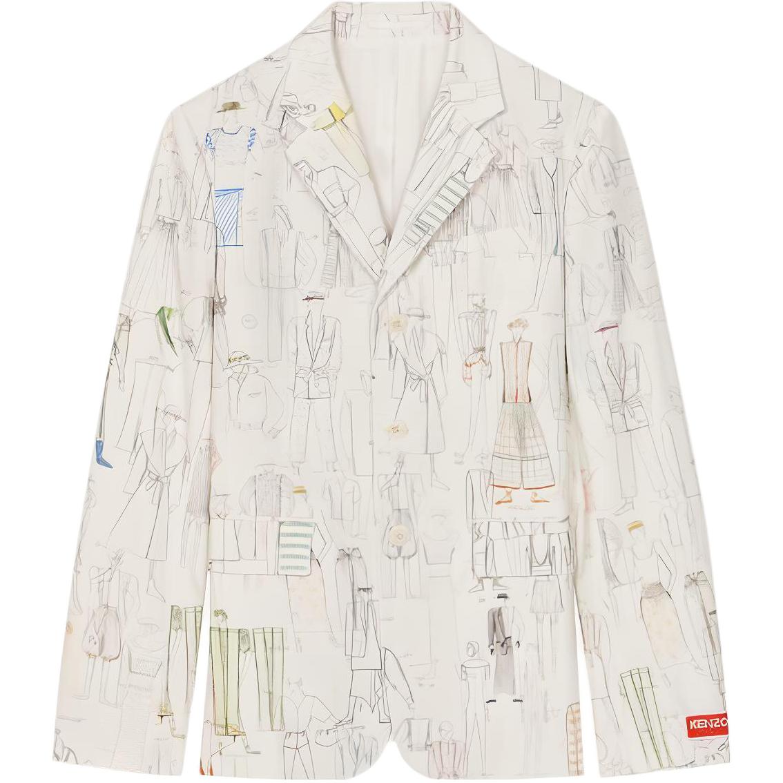 KENZO FW22 Pattern Printed Single-Breasted Jacket for Men FC65VE1229T2-MU