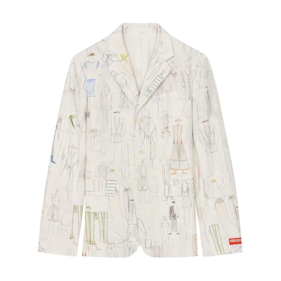 KENZO FW22 Pattern Printed Single-Breasted Jacket for Men FC65VE1229T2-MU