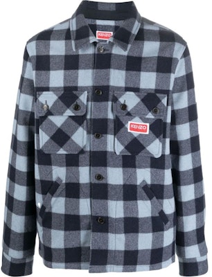 겐조 FW22 체크 로고 패치 포켓 버튼업 셔츠 스카이 블루 FC65CH5099CN-64 Order 겐조 FW22 체크 로고 패치 포켓 버튼업 셔츠 스카이 블루 FC65CH5099CN-64