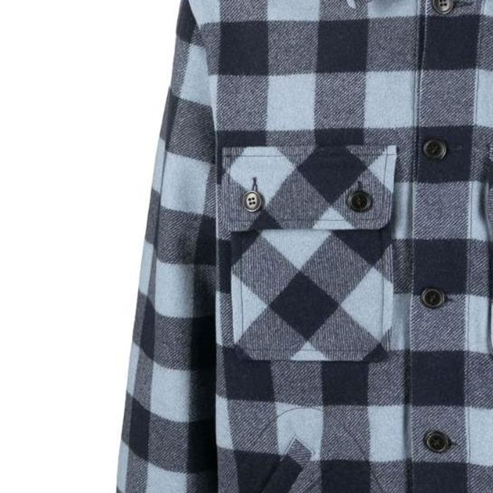 Sizing 겐조 FW22 체크 로고 패치 포켓 버튼업 셔츠 스카이 블루 FC65CH5099CN-64