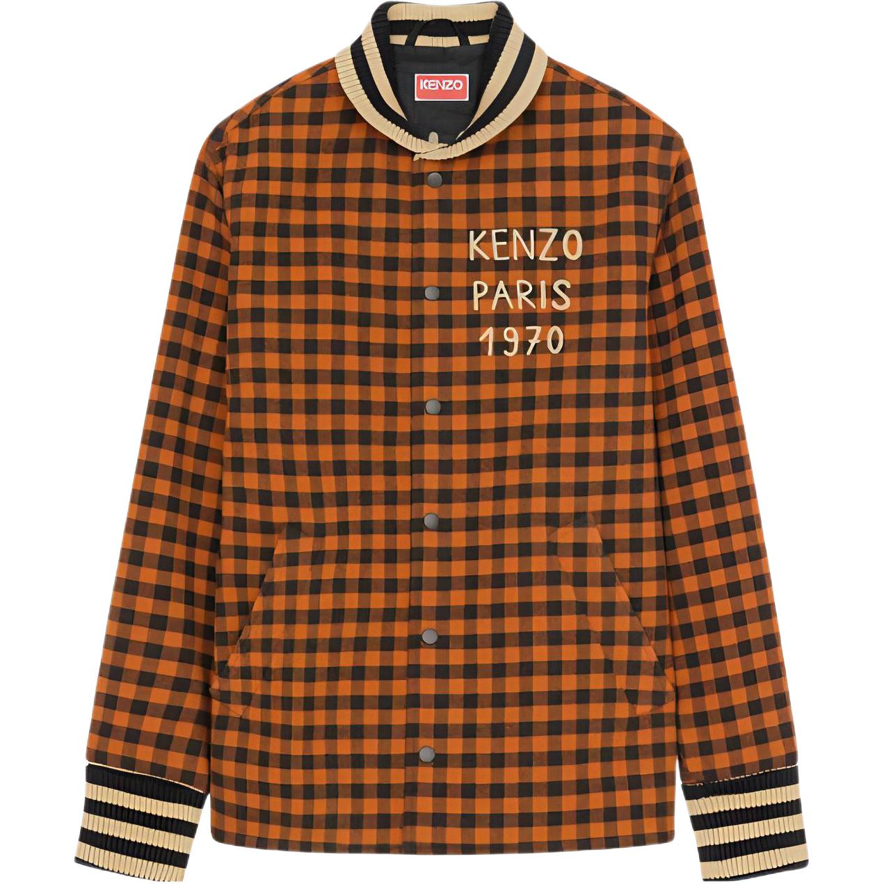 KENZO FW22 Plaid Logo Print Jacket FC65BL1399OE-14