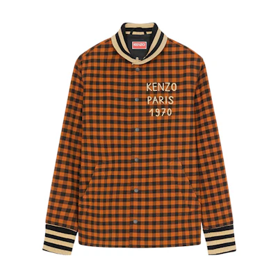 KENZO FW22 Plaid Logo Print Jacket FC65BL1399OE-14
