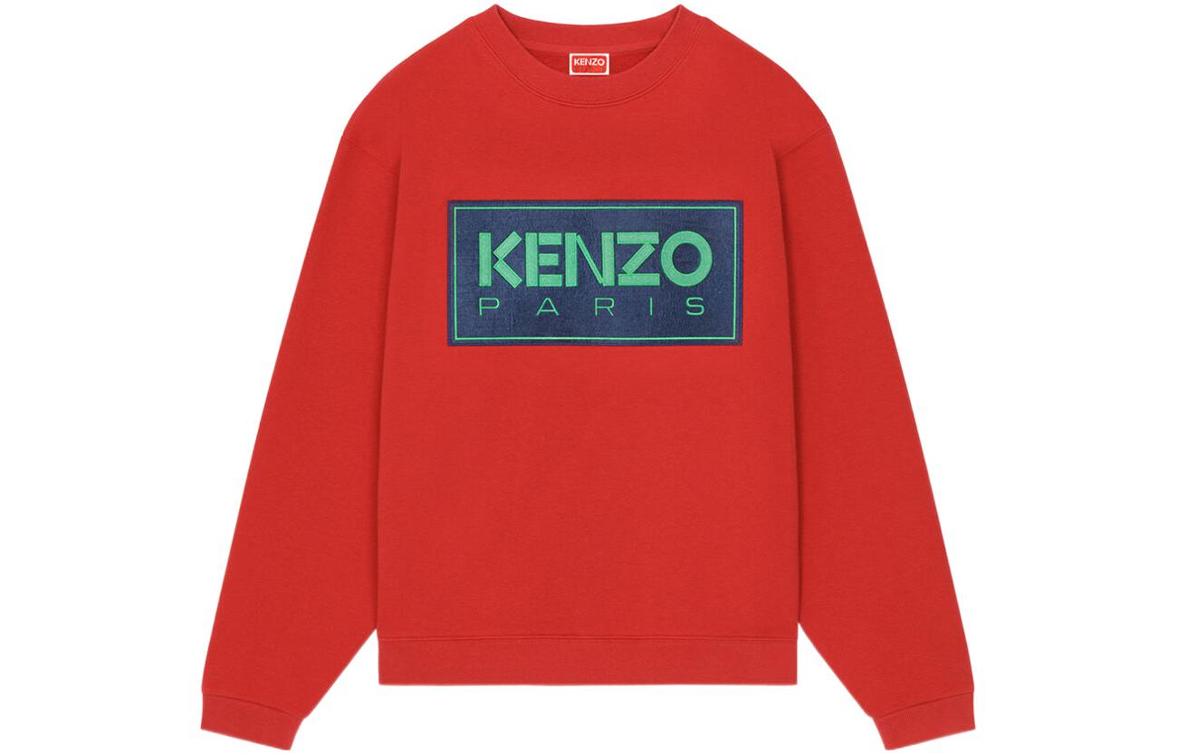 KENZO FW22 Red Logo Patch Crewneck Sweatshirt Long Sleeve Autumn Edition FC65SW4164ME-21