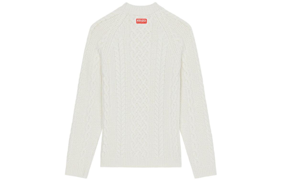 KENZO FW22 Urban Uniforms Grey-White Crewneck Knitted Wool Sweater for Men FC65PU3063AB-77 圖 3