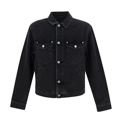 KENZO FW22 Washed Logo Denim Jacket Black Menswear FC65DV3019EJ-99
