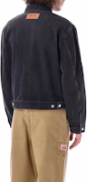 Shop KENZO FW22 水洗標誌黑色牛仔外套 男裝 FC65DV3019EJ-99