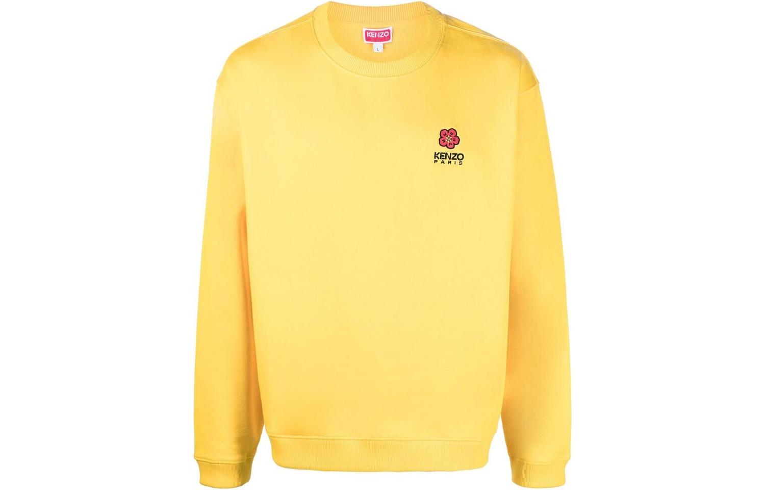 KENZO FW22 Yellow Logo Print Casual Long Sleeve Sweatshirt FC65SW4124MF-40