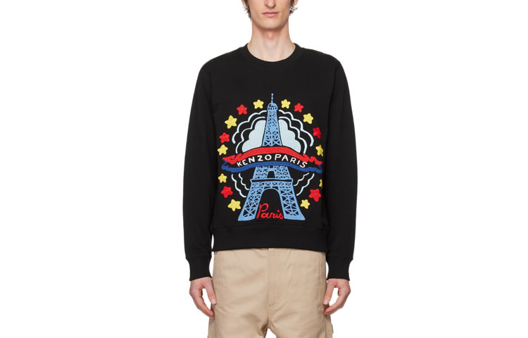 KENZO FW23  Black Crewneck Long Sleeve Sweatshirt with Letter Print. FE55SW1684MF-99 圖 2