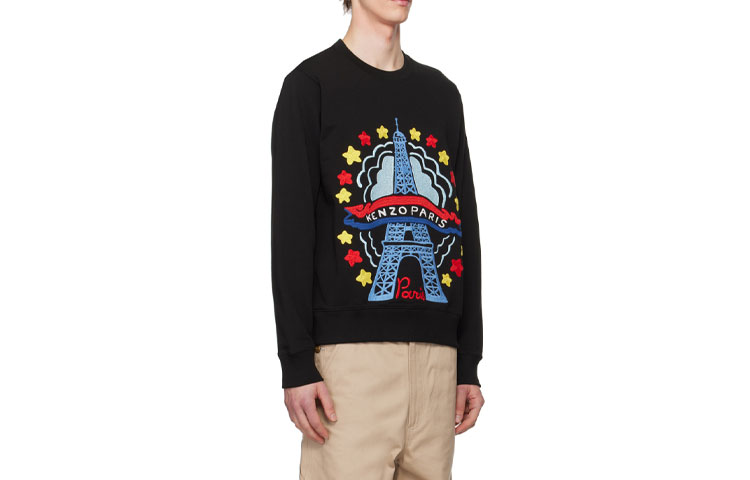 KENZO FW23  Black Crewneck Long Sleeve Sweatshirt with Letter Print. FE55SW1684MF-99 圖 3