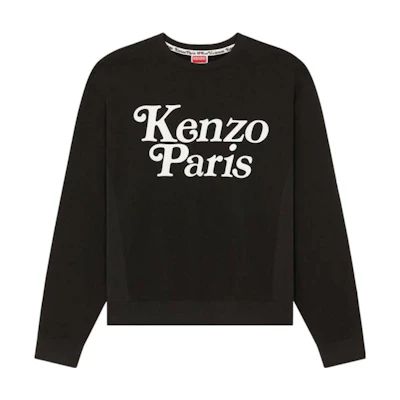 KENZO FW23 Black Crewneck Sweatshirt with Letter Print. FE55SW1464MG-99J