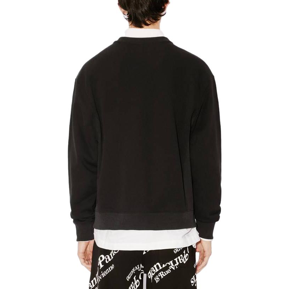 Details for KENZO FW23  Black Crewneck Sweatshirt with Letter Print. FE55SW1464MG-99J