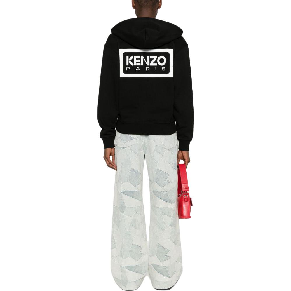 KENZO FW23  Black Embroidered Lettering Zip-Up Hoodie. FE55SW1834MG-99 圖 4