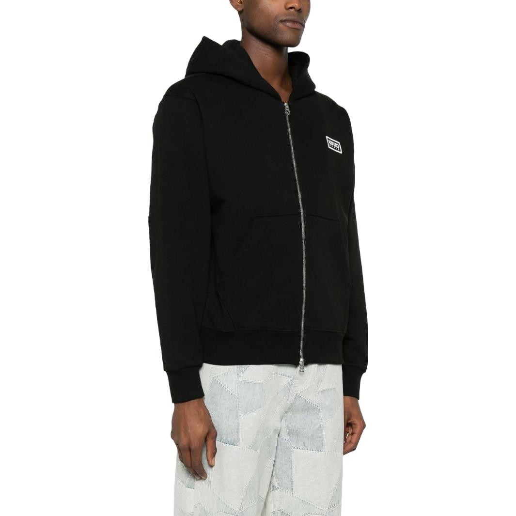 KENZO FW23  Black Embroidered Lettering Zip-Up Hoodie. FE55SW1834MG-99 圖 5