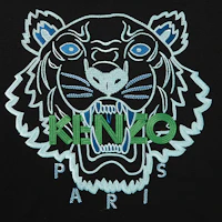 Purchase KENZO FW23 Black Hoodie with Logo and Tiger Head Embroidery. FD65SW1124MF-99J