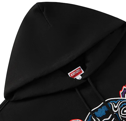 KENZO FW23 黑色連帽衫 老虎刺繡圖案 及 抽繩設計。 FD62SW8714MF-99J Shop KENZO FW23 黑色連帽衫 老虎刺繡圖案 及 抽繩設計。 FD62SW8714MF-99J