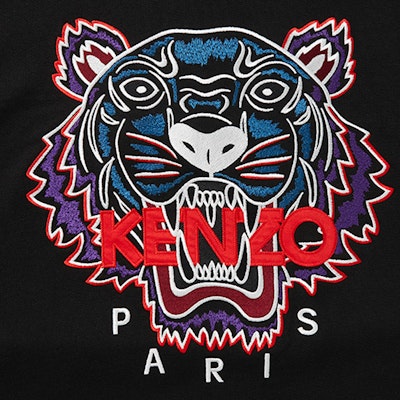 KENZO FW23 黑色連帽衫 老虎刺繡圖案 及 抽繩設計。 FD62SW8714MF-99J Purchase KENZO FW23 黑色連帽衫 老虎刺繡圖案 及 抽繩設計。 FD62SW8714MF-99J