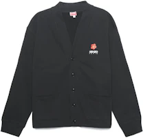 KENZO FW23 Black Knit Sweater V-Neck with Floral and Letter Print. FD55SW4464ME99J KENZO FW23 Black Knit Sweater V-Neck with Floral and Letter Print. FD55SW4464ME99J