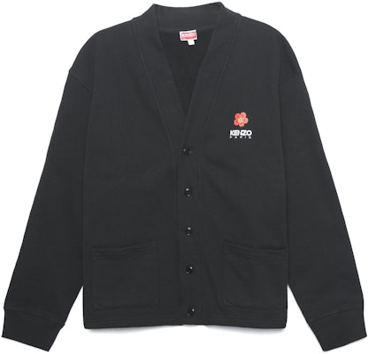 KENZO FW23 Black Knit Sweater V-Neck with Floral and Letter Print. FD55SW4464ME99J Order KENZO FW23 Black Knit Sweater V-Neck with Floral and Letter Print. FD55SW4464ME99J