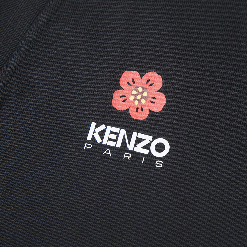 Sizing KENZO FW23  Black Knit Sweater V-Neck with Floral and Letter Print. FD55SW4464ME99J