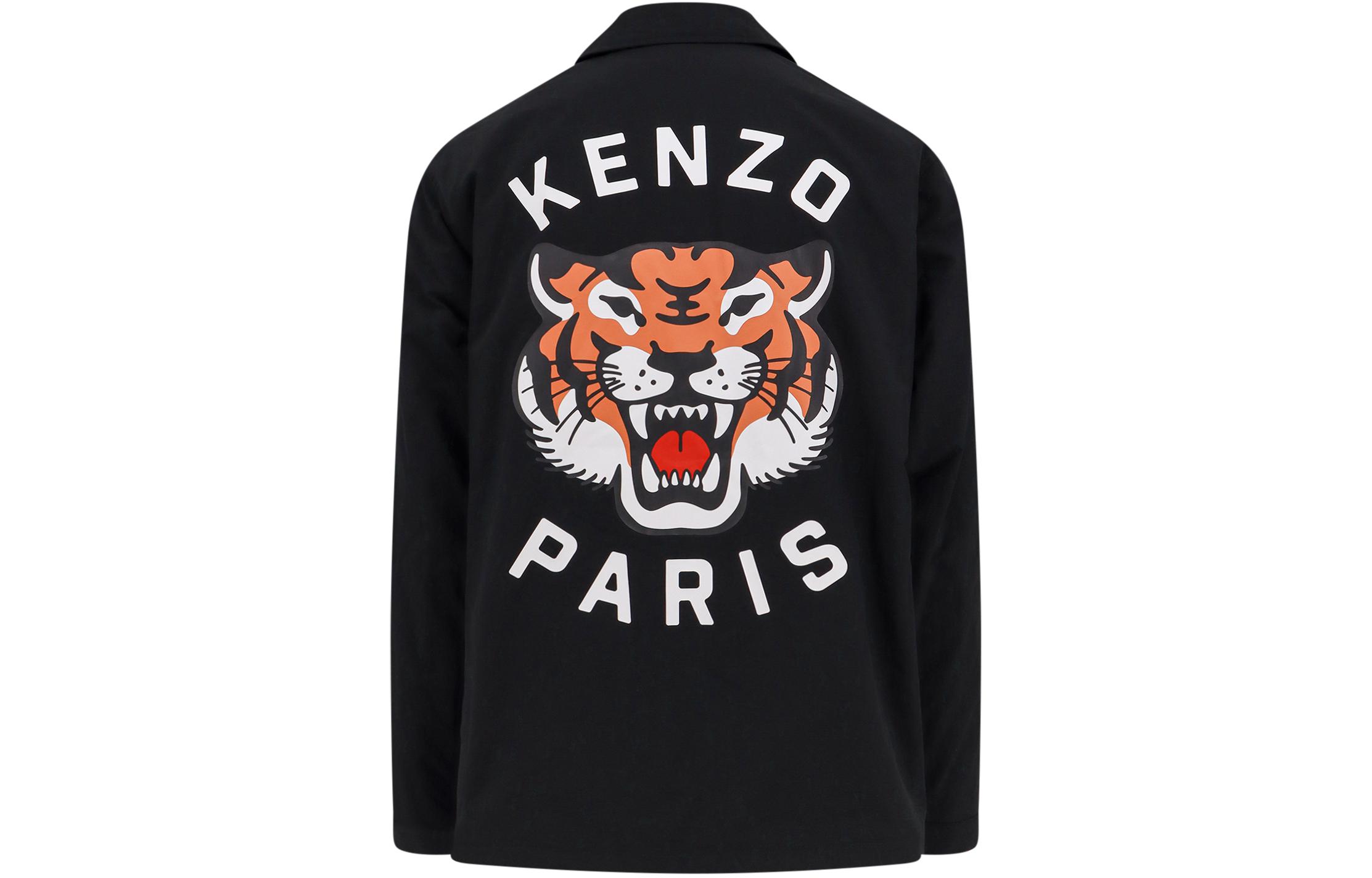Lookbook KENZO FW23  Black Letter Print Collared Long Sleeve Jacket. FE55BL0629NG-99