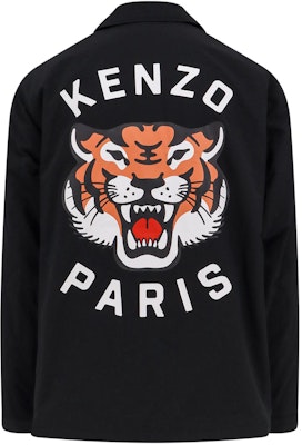 KENZO FW23 Black Letter Print Collared Long Sleeve Jacket. FE55BL0629NG-99 Lookbook KENZO FW23 Black Letter Print Collared Long Sleeve Jacket. FE55BL0629NG-99
