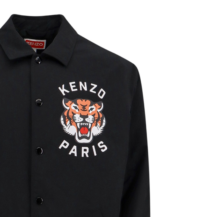 Cheap KENZO FW23  Black Letter Print Collared Long Sleeve Jacket. FE55BL0629NG-99