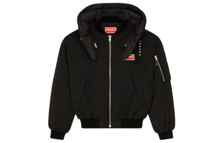 KENZO FW23  Black Logo Patch Plain Hoodie Jacket FD65BL1439NK-99 圖 2