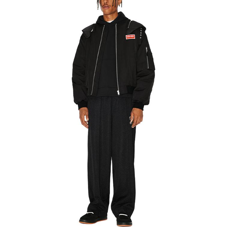 KENZO FW23  Black Logo Patch Plain Hoodie Jacket FD65BL1439NK-99 圖 4